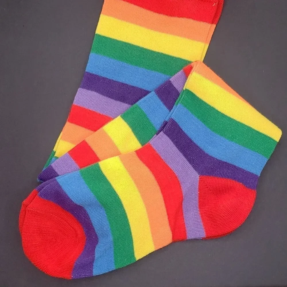 rainbow Stripe Thigh high multicolor hosiery